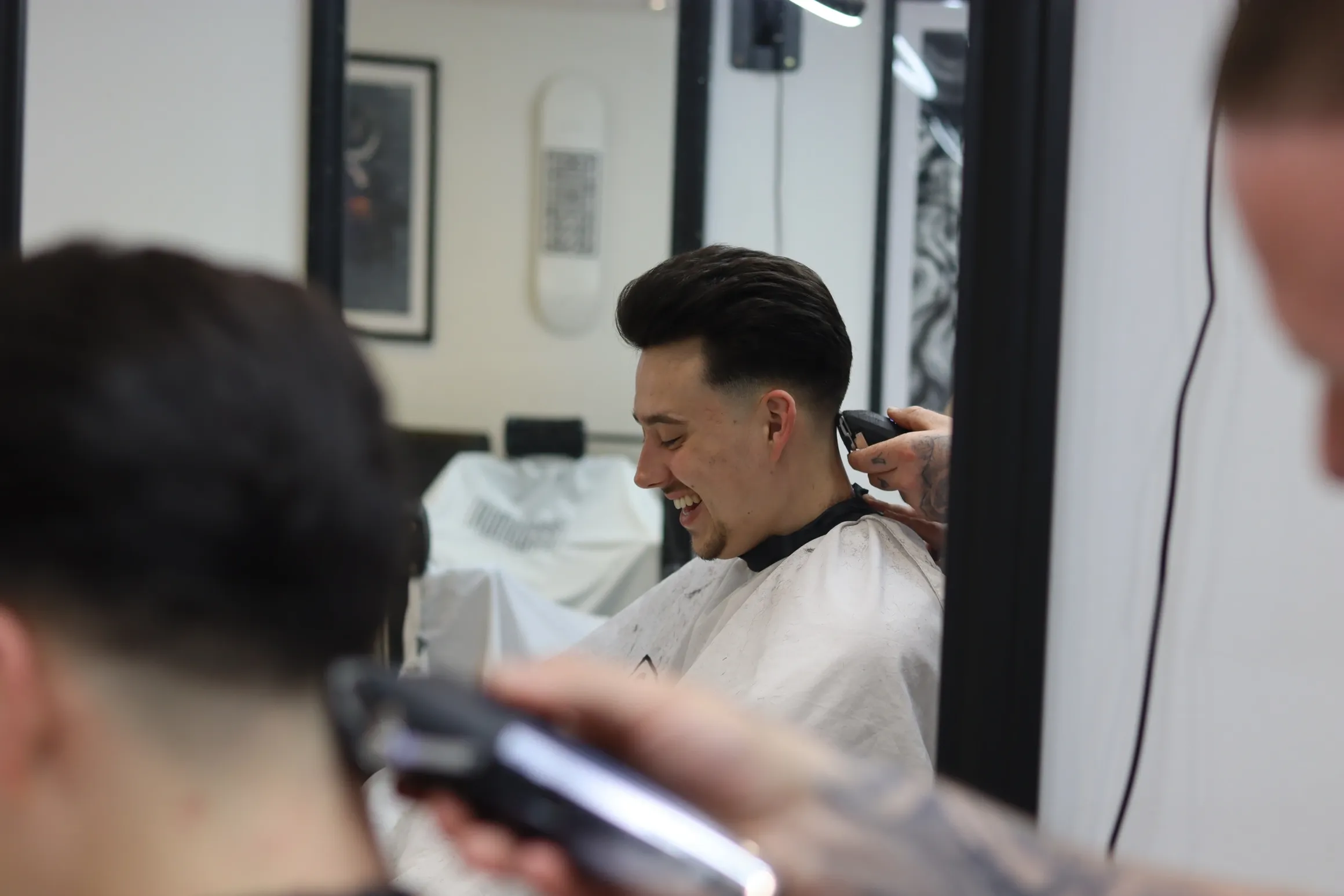 A client having a fresh cut finished at Ruthless Hair barbershop in Chelmsford